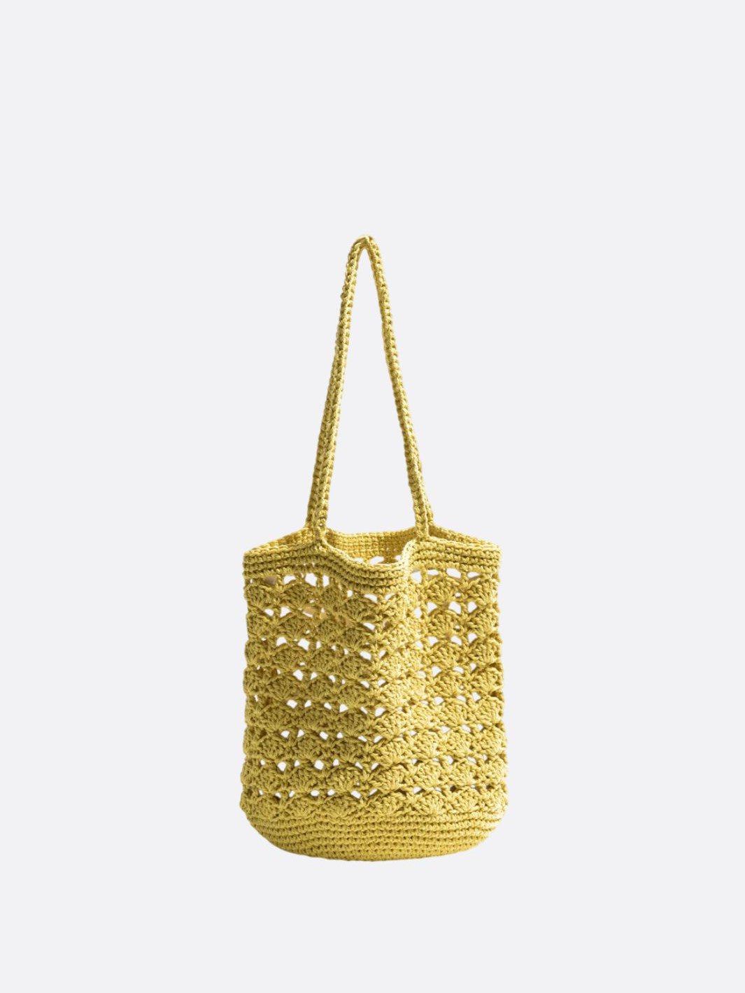 sac fourre tout crochet jaune