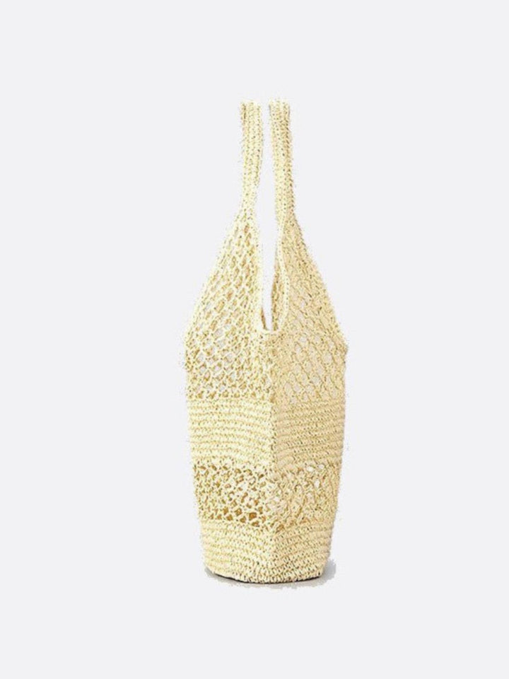 Straw and crochet tote bag