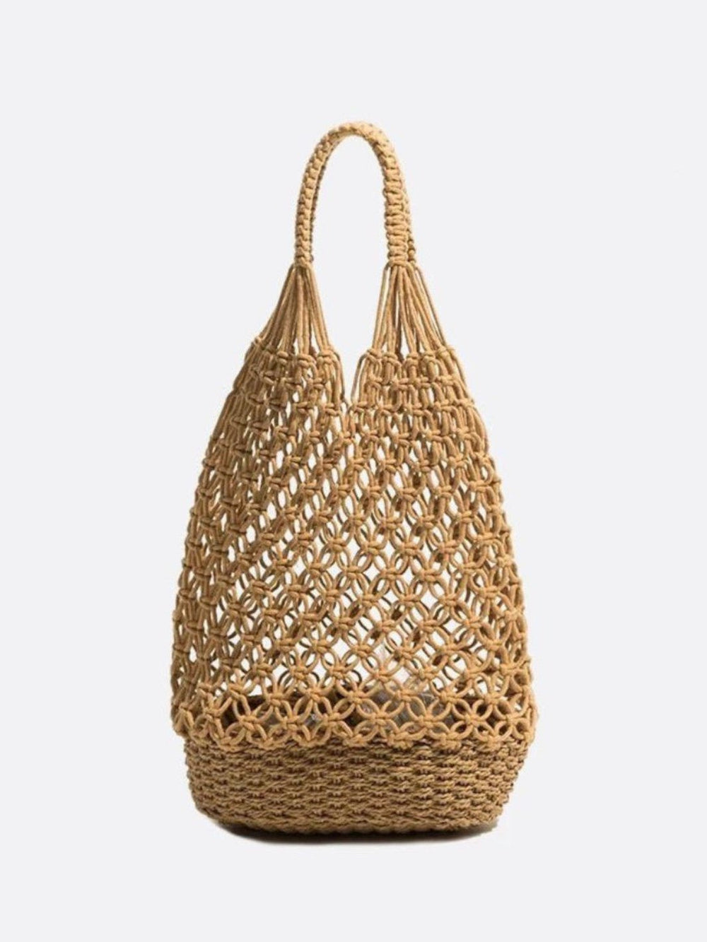 Sac fourre-tout filet marron clair