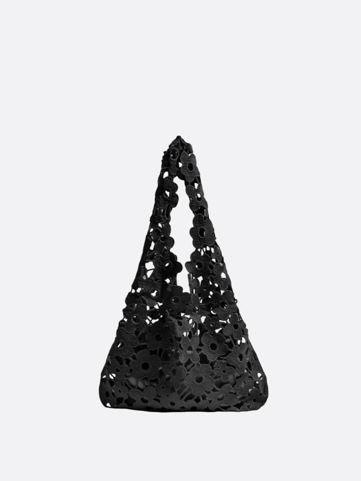 Sac fourre-tout fleuri noir