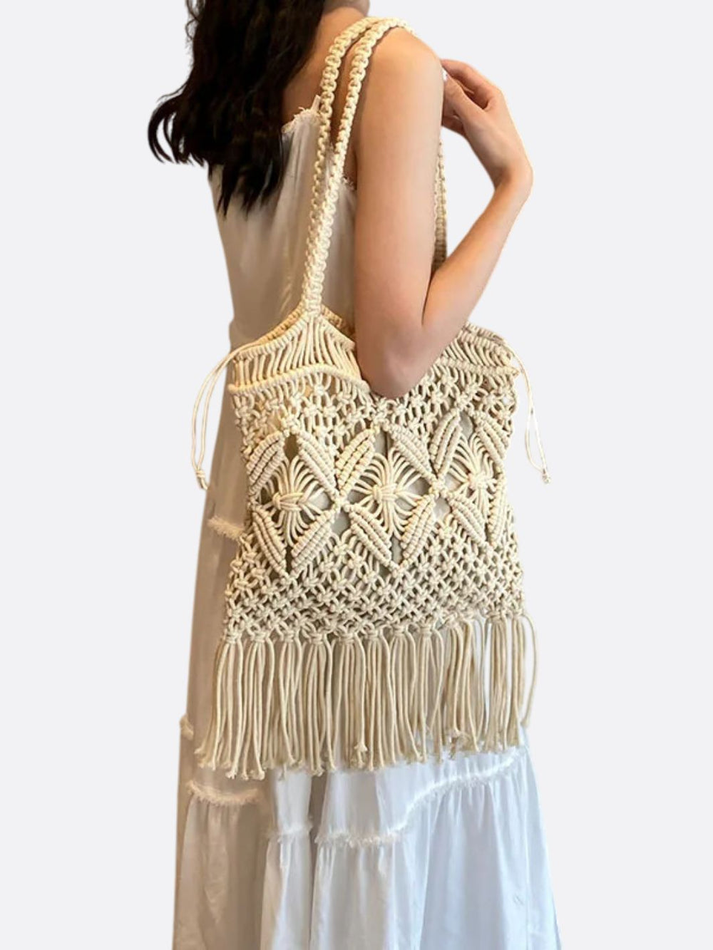 sac macrame frange