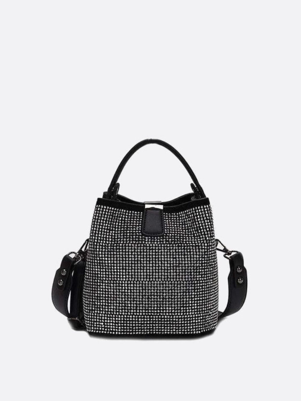 Sac seau avec strass blanc