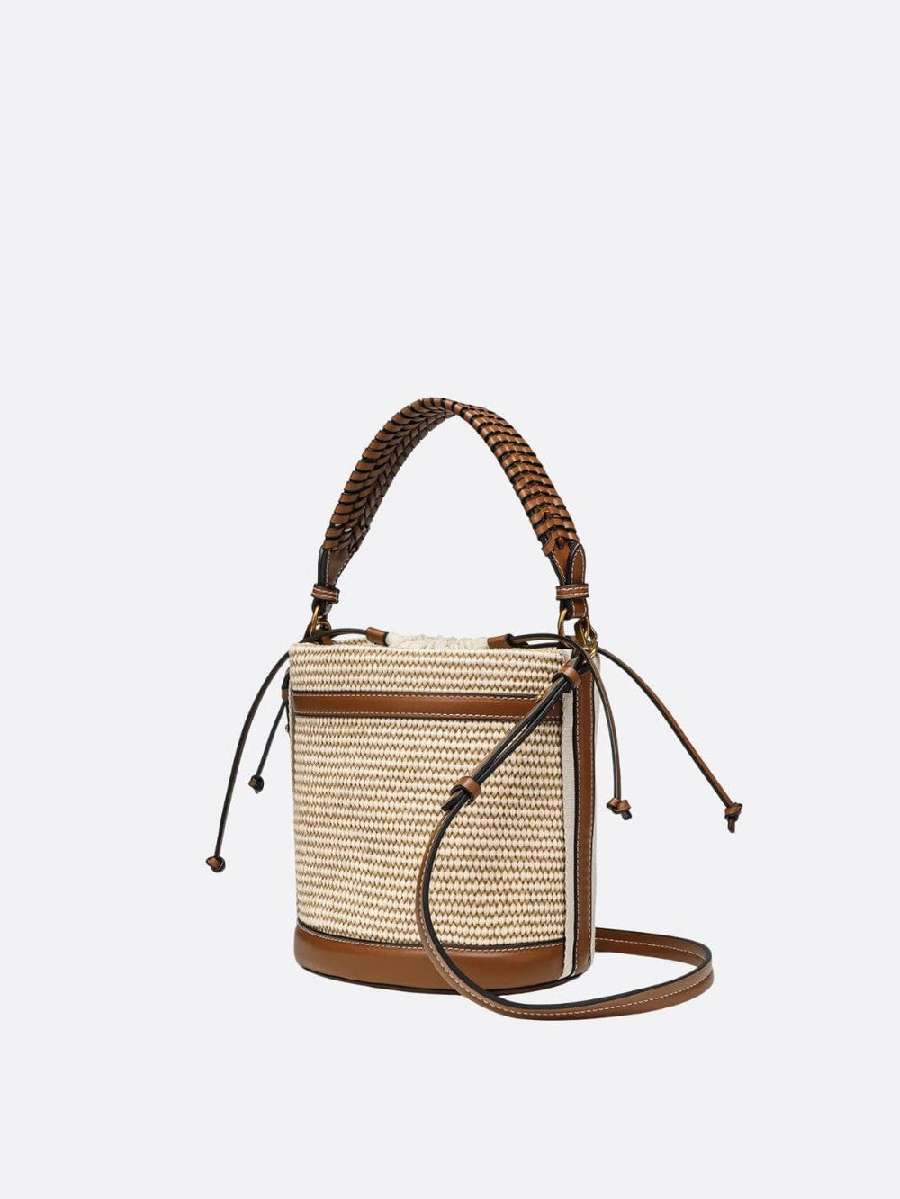 sac raphia et cuir marron