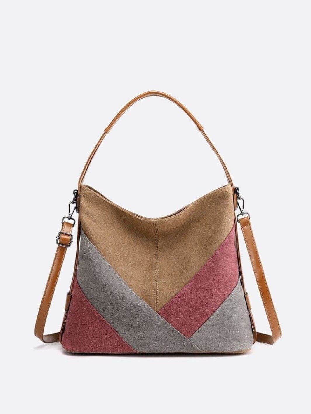 Sac toile multicolore beige